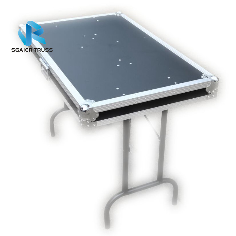 Black Laptop Dj Flight Case Desk With Fold Out Legs