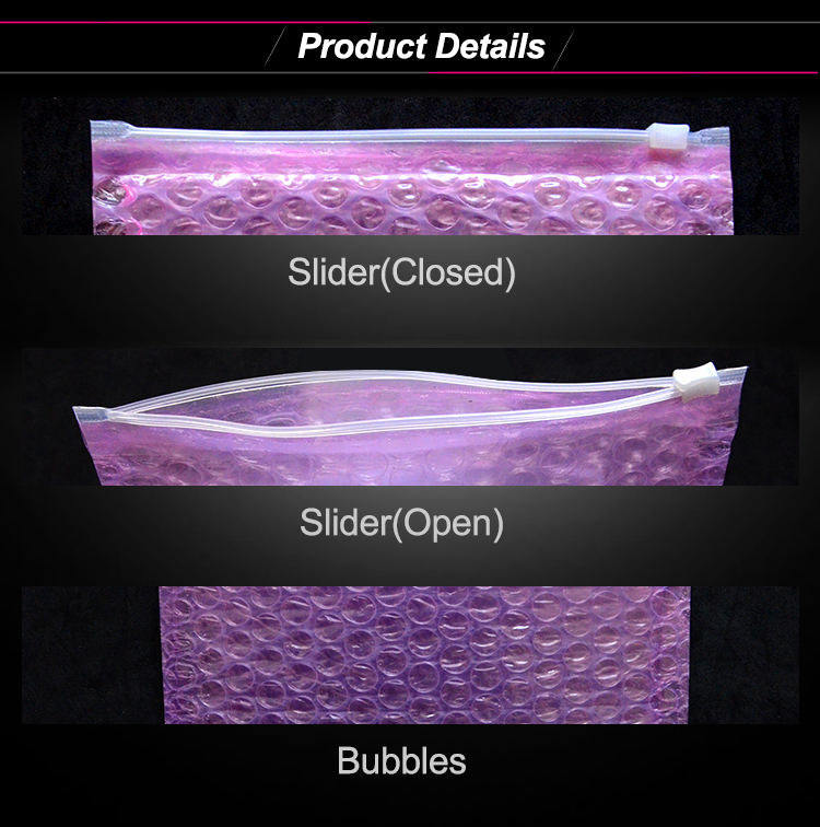 Cosmetic Makeup Bubble Slider Zipper Bags, Zip Padded Pouch For Beauty, Skin Care, Jewelry Bag Package