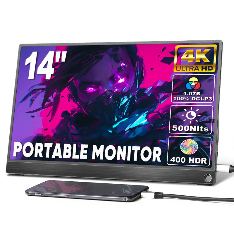 Lightweight 14Inch 4K Playstation Portable Display Gaming Monitor Screen USB C