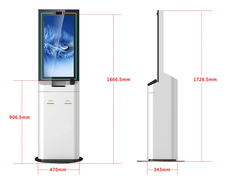 2.8ghz Self Ordering Kiosk Terminal TFT LCD Display Touch Screen