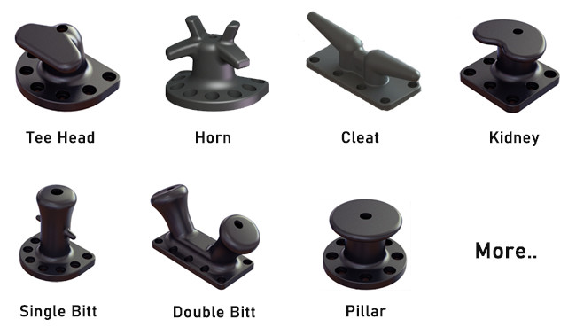 PIANC Standard Mooring Bollards Cast Iron Steel 150 Tons Horn Bollards