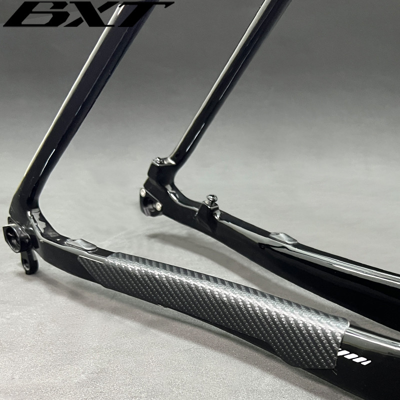 Black Bike Chain Pad Carbon Frame Protector Sticker 4pcs PU Composite Pad