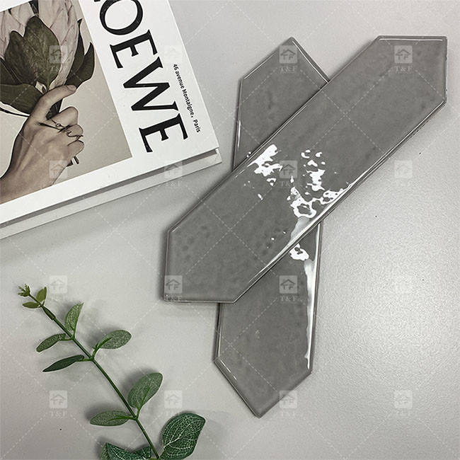 Hand Made Art Long Hexagon Green Mosaic Tiles For Bathroom Kitchen