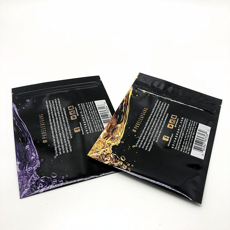 Custom mario carts Small 3 sides heat seal flat bags with glue lip for packaging tobacco