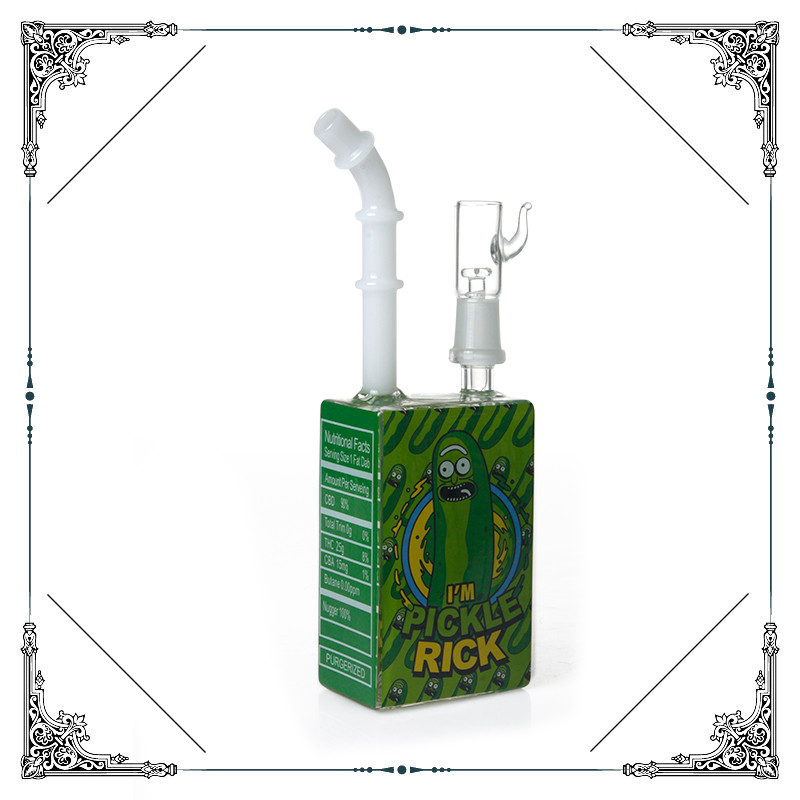 Rick And Morty Oil Rig Bubbler With 14mm Dome And Nail Green Mini Glass Bongs