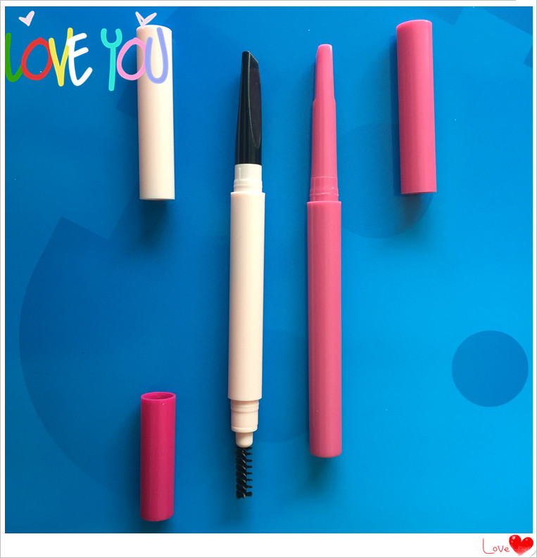 OEM multi colour eyebrow pencil double head eye brow pencil with eyebrow sponge brush