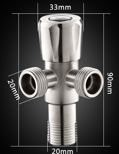 Bathroom Faucet Spout Feature With Diverter Chrome Plated Angle Valve For Faucet Fittings