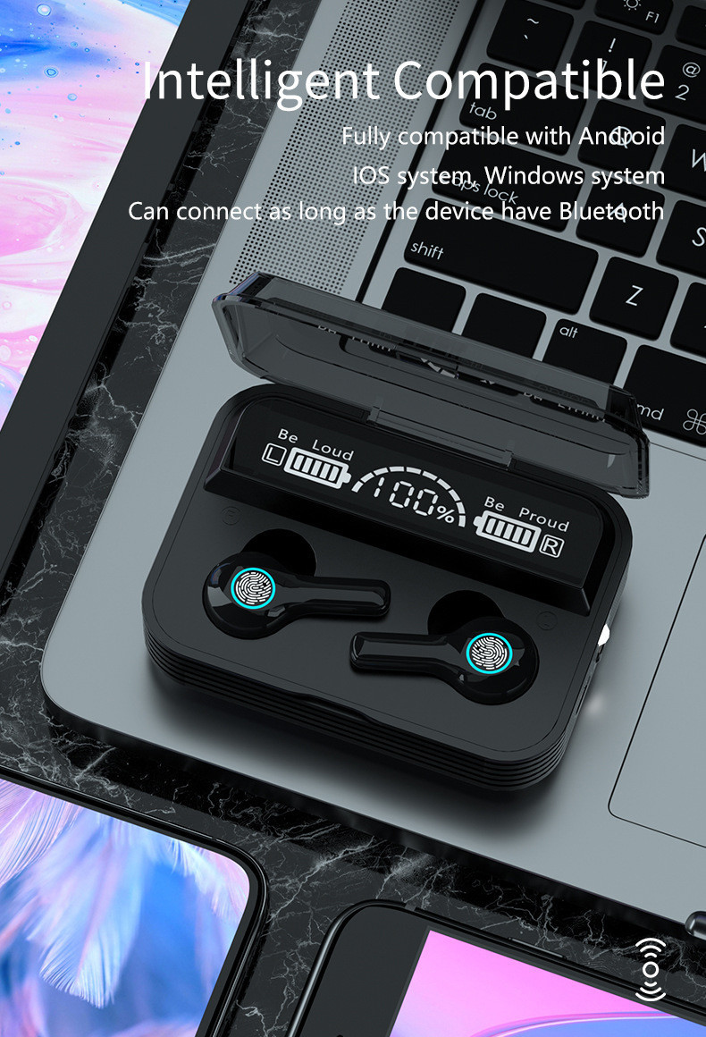 IPX7 Waterproof Bluetooth Earbuds CVC8.0 Active Noise Cancelling Earphones