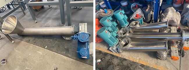 Customized Pipe Elevator Cement Auger Conveyor With 133mm 0.75 - 4KW 200L