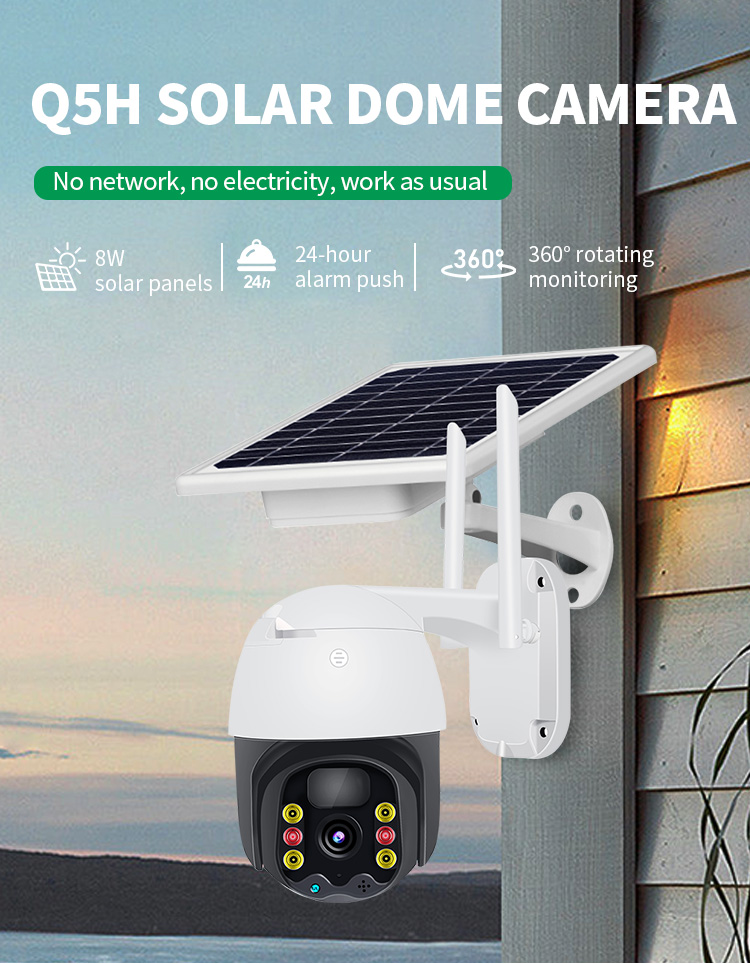 PIR Motion Sensor Wireless Solar Camera Night Vision Outdoor Wifi 360 Degree Two Audio