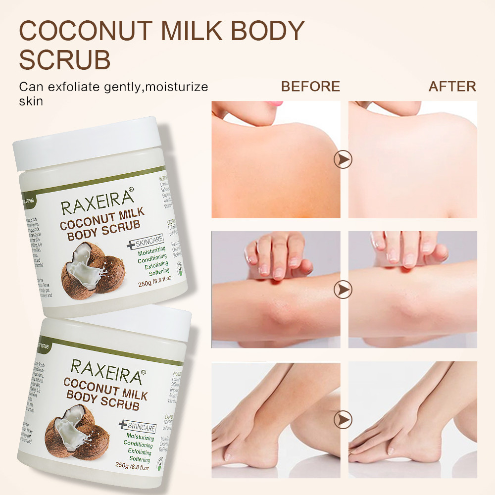 Natural Organic Skin Care Body Scrub Deep Cleansing Exfoliate Skin Coconut Milk Body Scrub