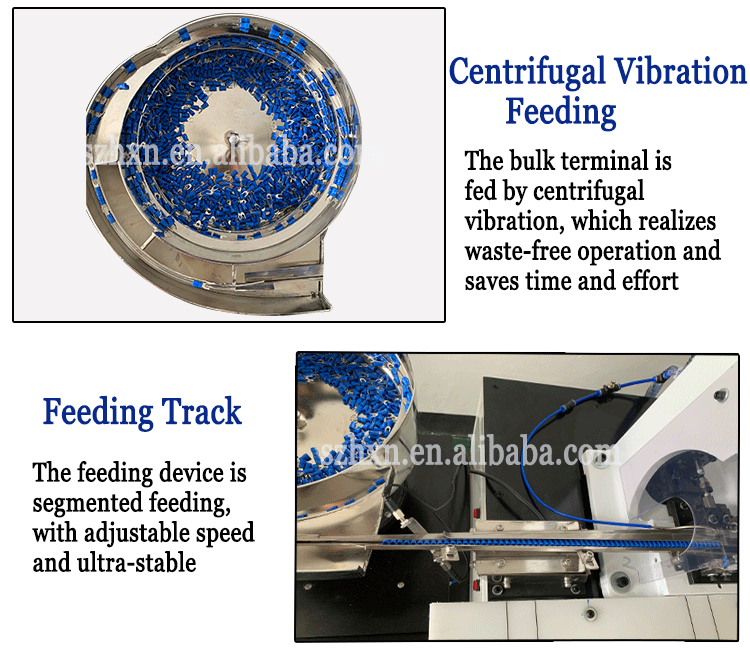 2T Auto Vibrate Plate Feeding Single Grain Pre-insulated Terminal Ferrule Crimping Machine