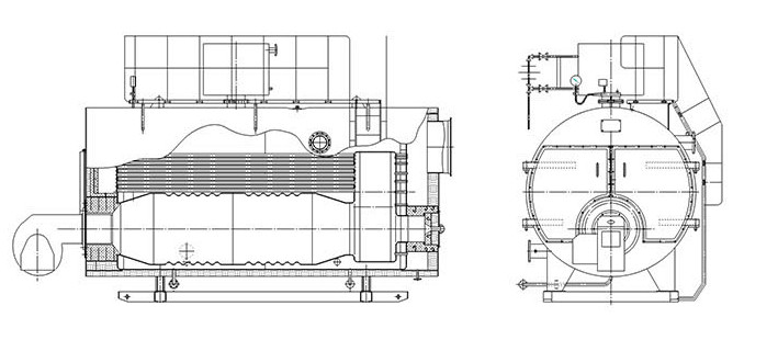 Advanced Oil Fired Hot Water Boiler Three Pass Tube Low Energy Consumption