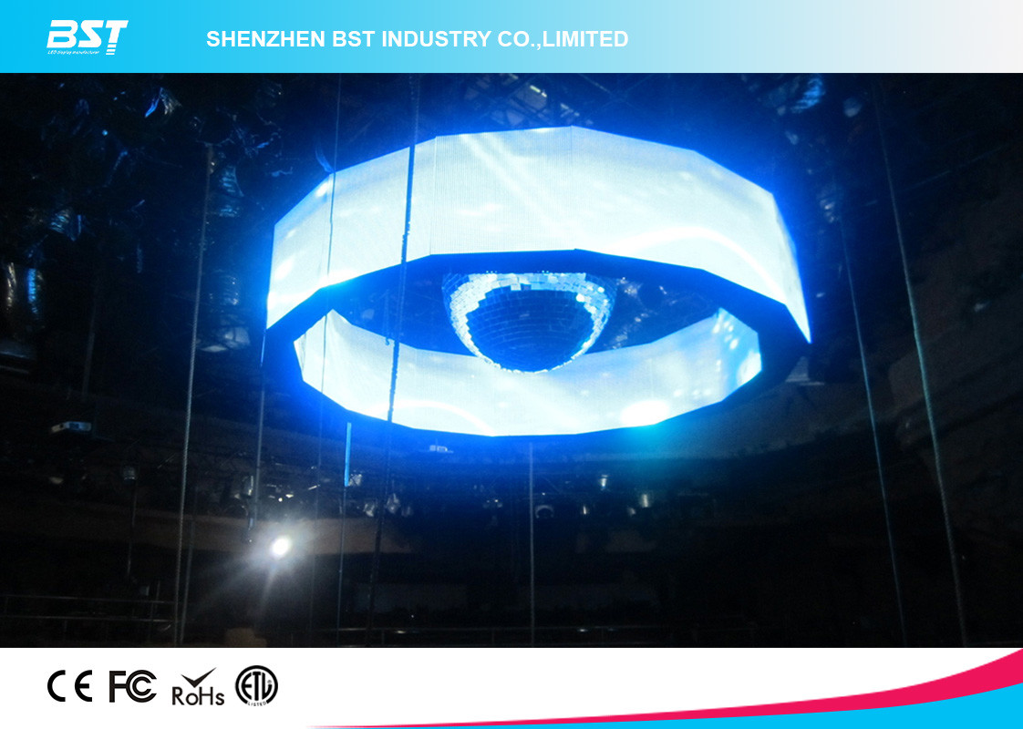 Flexible 1R1G1B 43264 dot/m2 60HZ P4.81mm Full Color Curve Large Led Display Screen