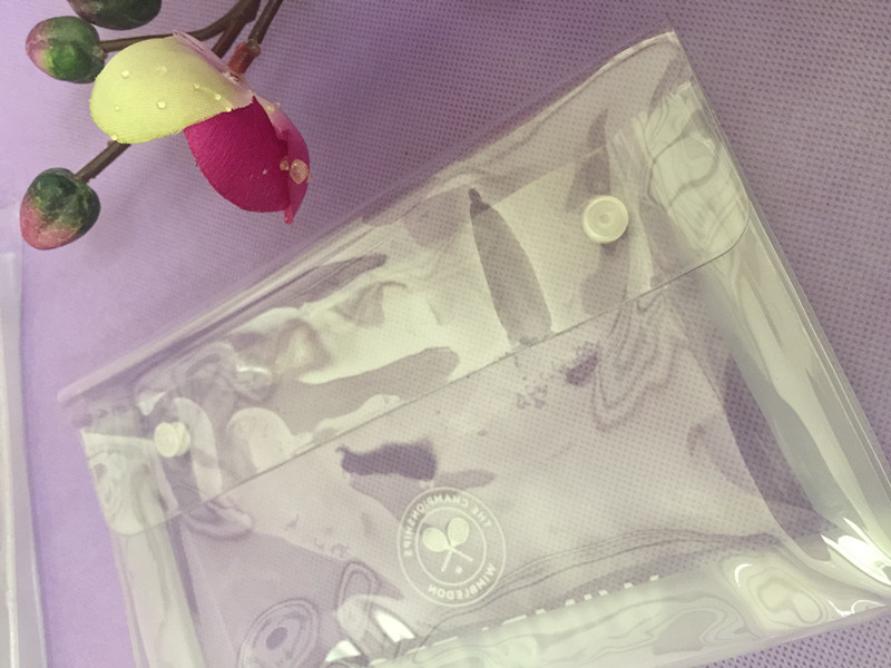 Heat Seal PVC Transparent Bag , Eco Friendly Clear PVC Button Bag