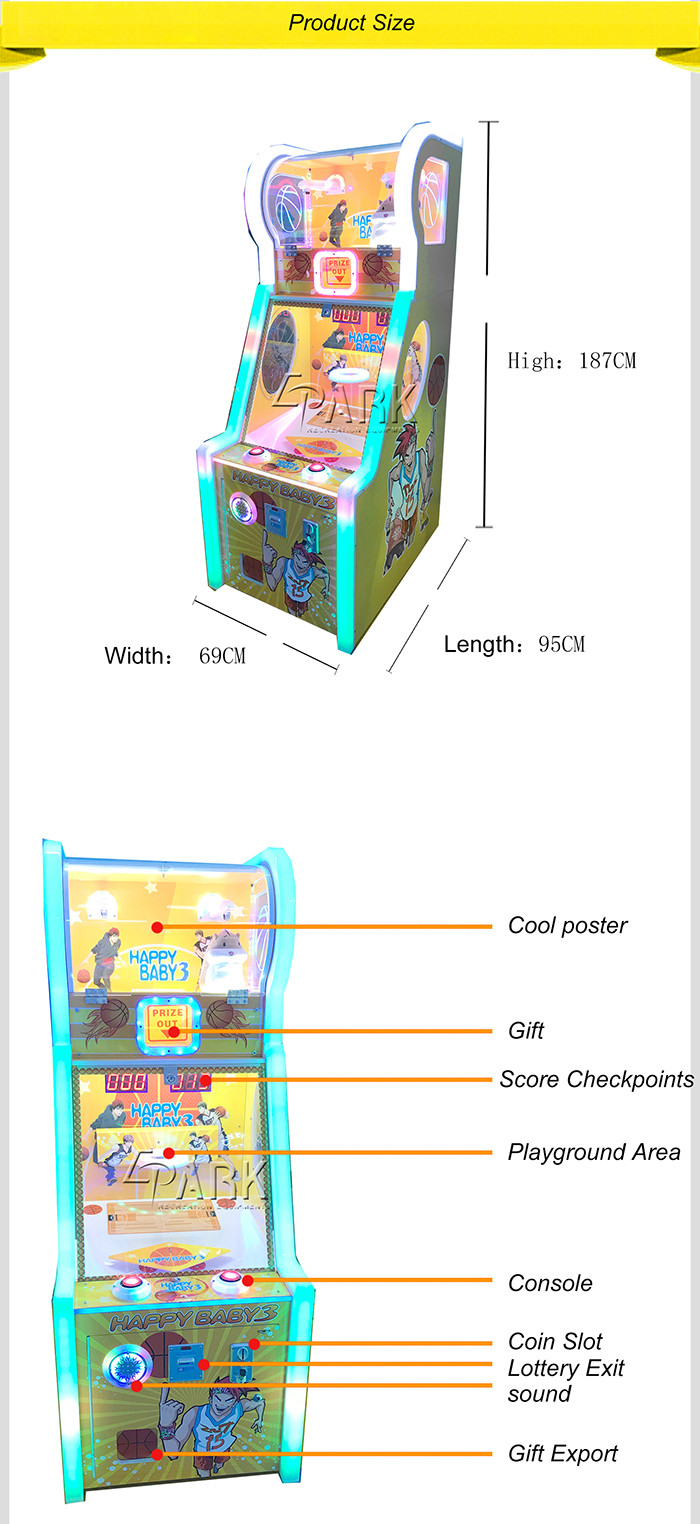 Coin - Operated Children'S Sports Basketball Game Machine 380W - 520W