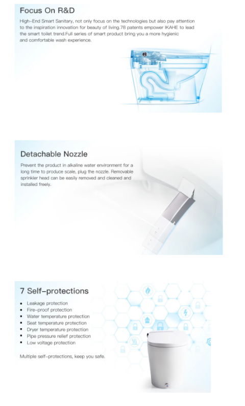 Polypropylene Material White Bidet Seat Cover G3606 With Double Nozzles And Soft Close