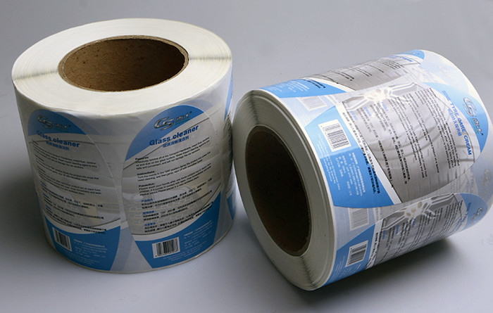 Custom glossy waterproof oval die cut bottle packaging labels for car care product