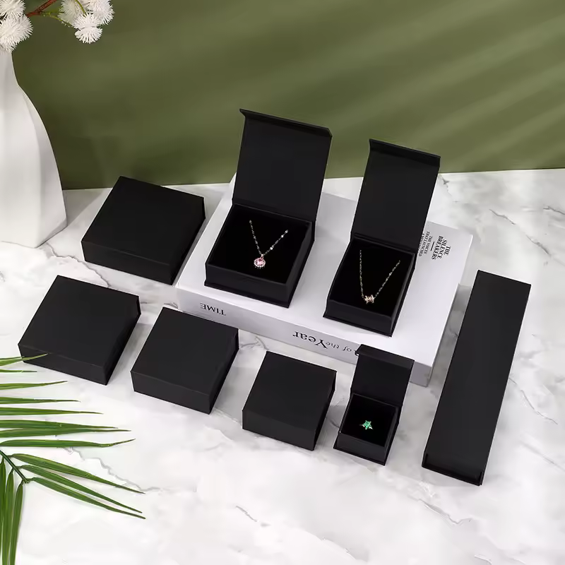 Customized Jewelry Paper Box Book Shape Magnetic Closure Jewelry Box