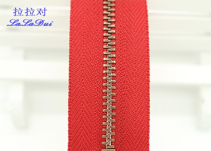 Antique Copper 10 Inch Jeans Metal Zipper Brass Metal Teeth For Jackets / Bags