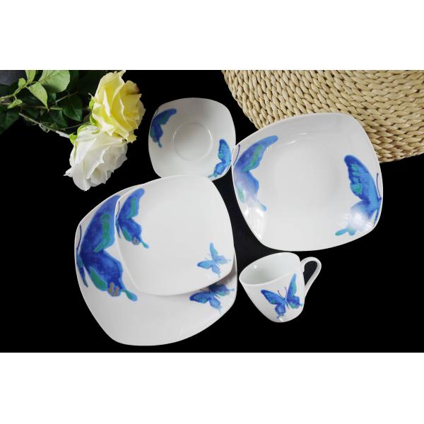 white Square shape porcelain/ceramic dinner plate12/20/30pieces dinnerware sets/ from beiliu Manufacturer&factory china