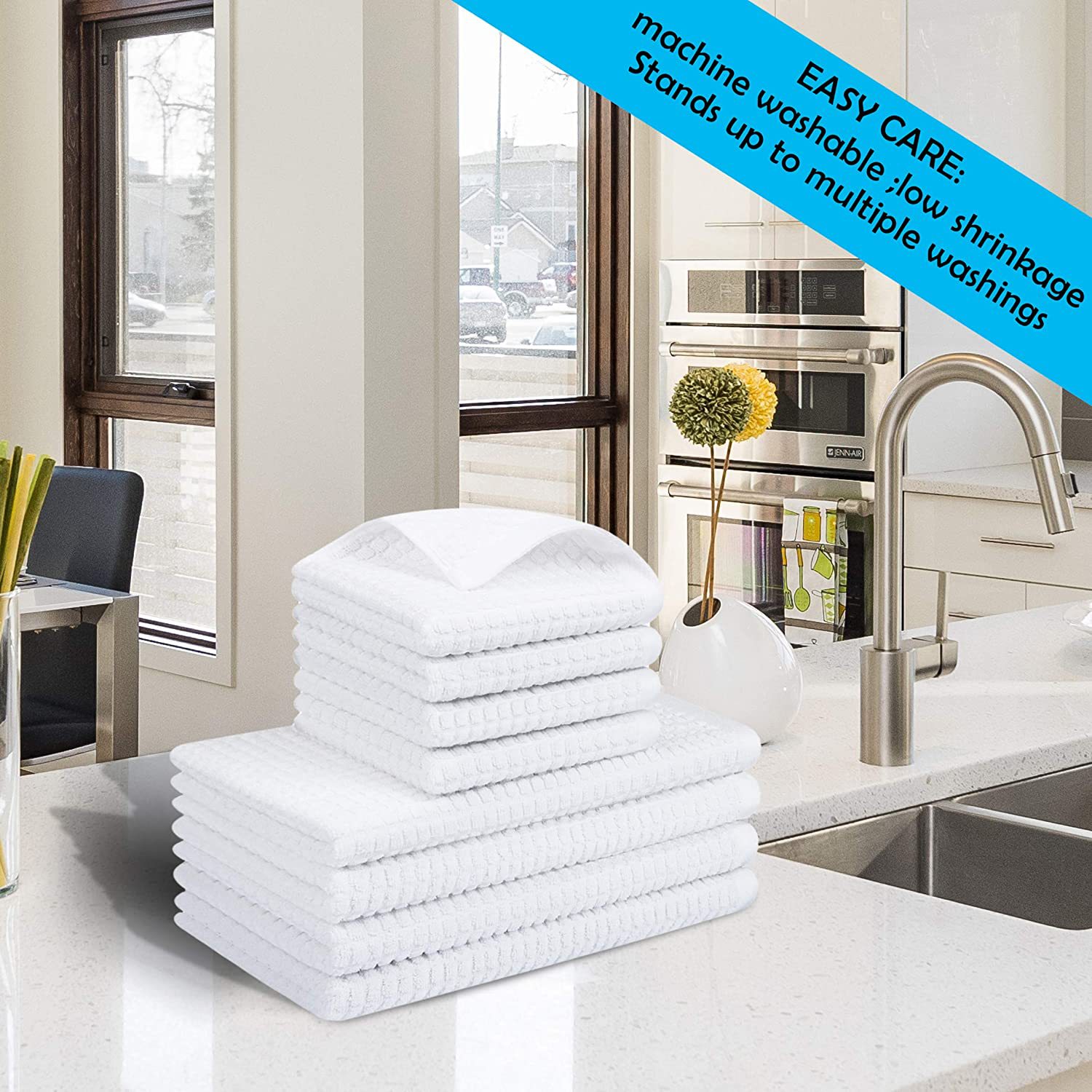 Waffle Square Towel for Dishwashing Soft Non-Stick No Color Loss Pineapple Hair Towel