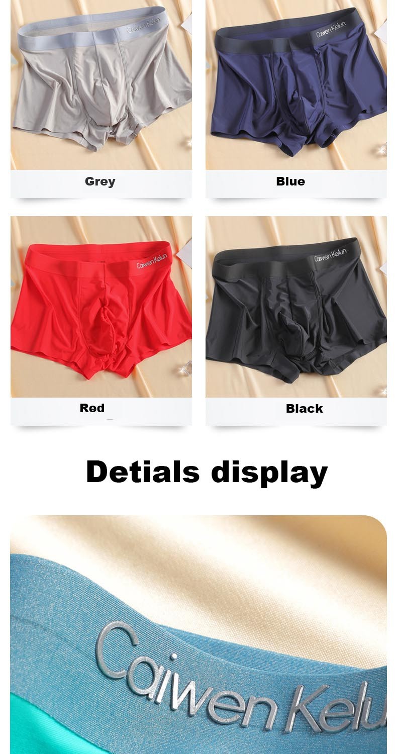 7xl 6xl 5xl Customizable Extra Large Mens Boxer Shorts Underwear Ice Silk Antibacterial Ultra Thin Summer Brief