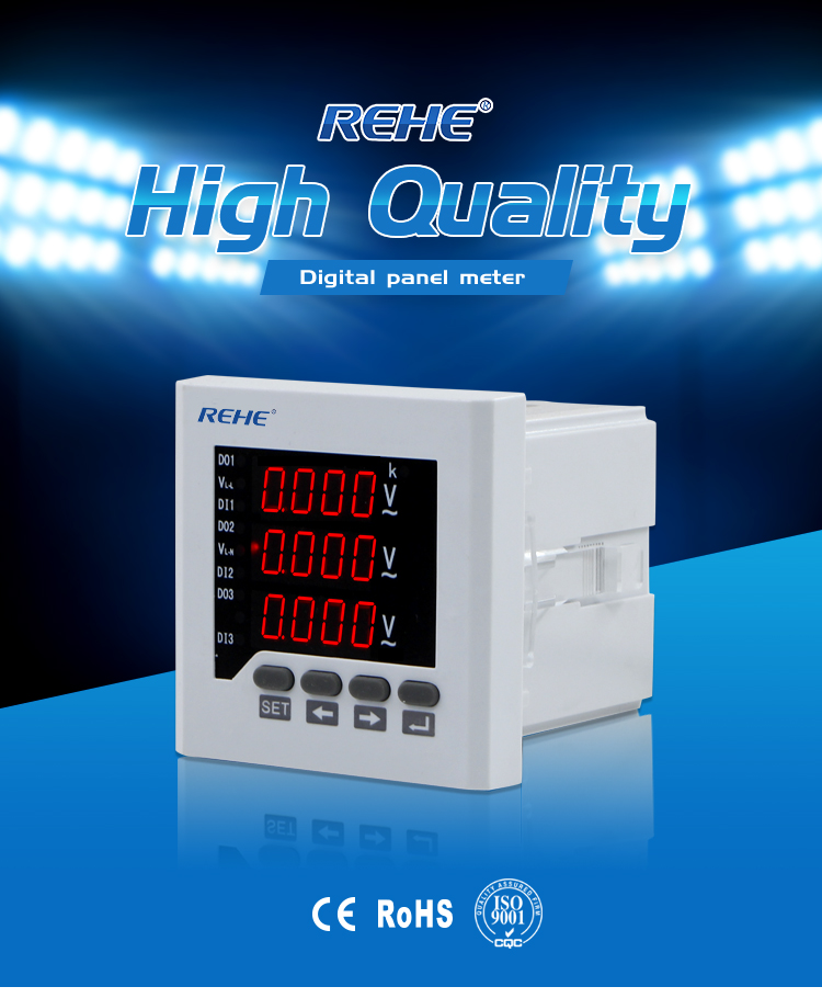 Three Phase Three Wire/Four Wire LED display digital panel meter generator Voltage Meter 80*80