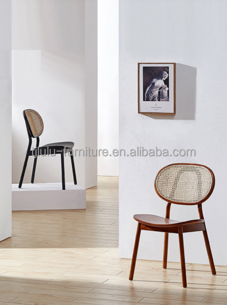 Experience the Perfect Blend of Classic and Modern with Fabric Covered Wood Dining Chair in Italian Style