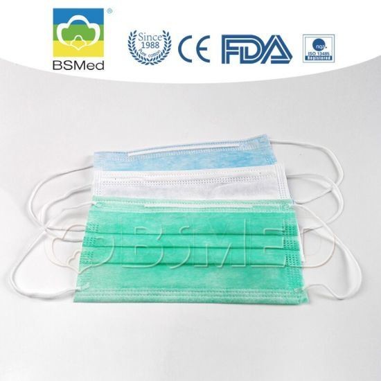 Green / Blue Color Non Woven Cotton 3 Ply Face Mask 5 Years Warranty