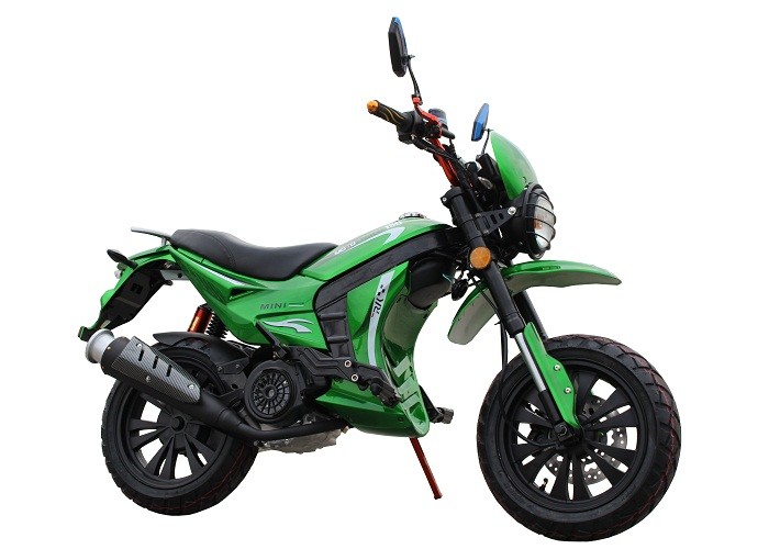 Green Color Body Gas Dirt Bikes High Speed With Front Disc Rear Drum