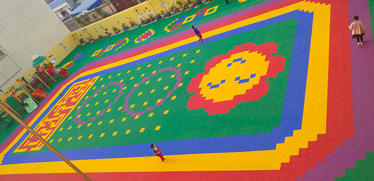 Moisture Proof Interlocking Sports Tiles PP Badminton Court Floor