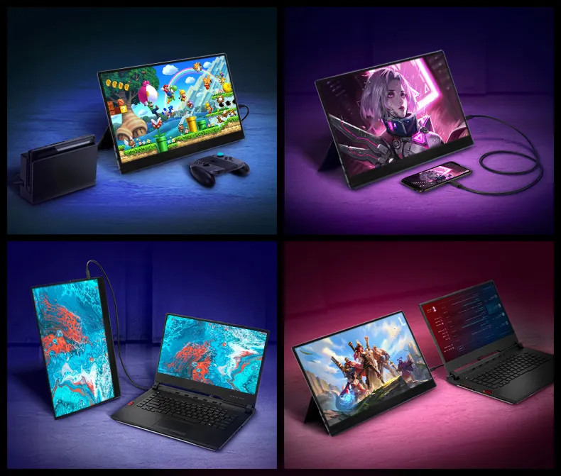 17.3 Inch Ips Portable Gaming Monitor 144Hz 3ms Response Time Dual Screen