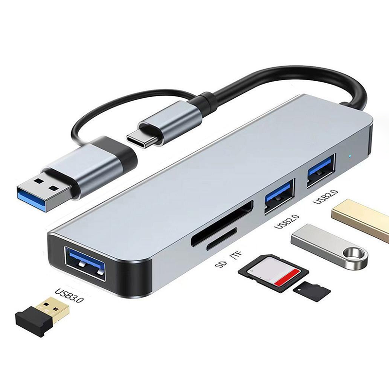 USB A/C Input USB 3.0 Type C Multiport Adapter Docking Station with SD/TF Card Reader