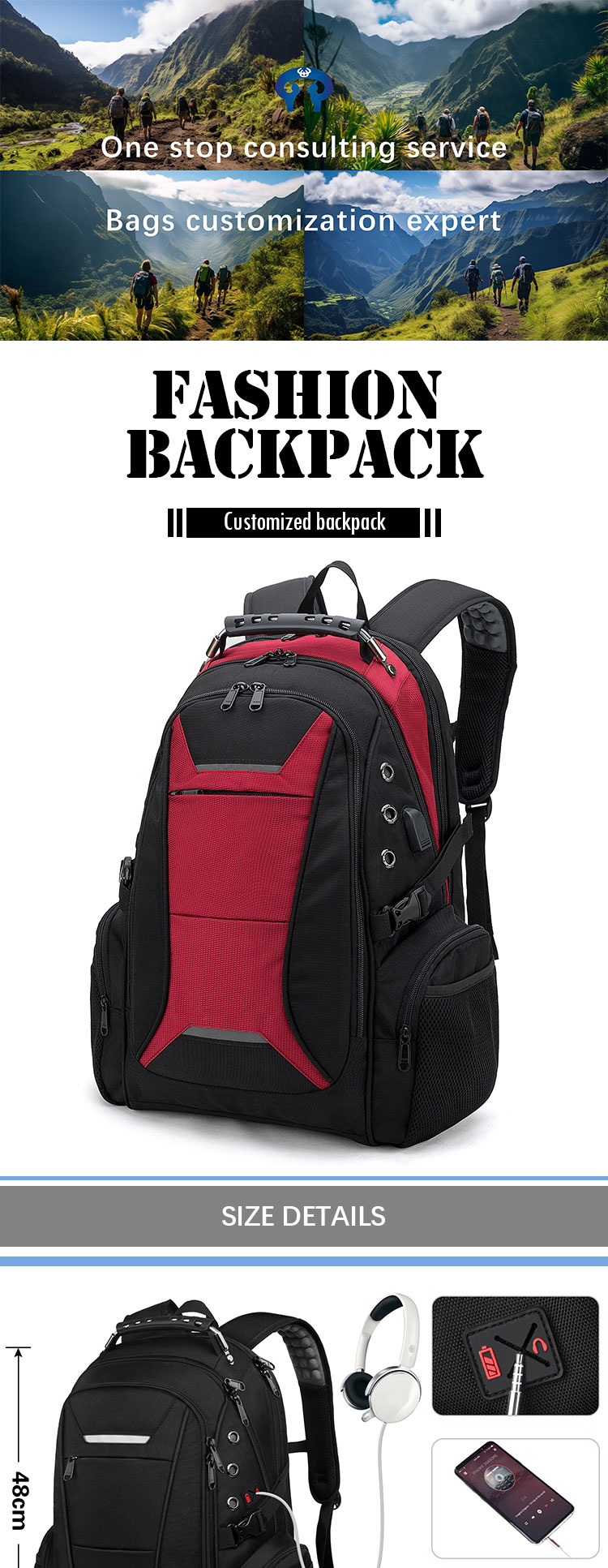 Sympathybag Man Business Trip Backpack Waterproof School Bags Outdoor OEM
