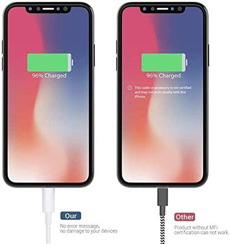 TPE Lightning IPhone Charger Cable 2.4A , 6FT Lightning To USB Cable For IPhone 12 11 Pro Max Xs