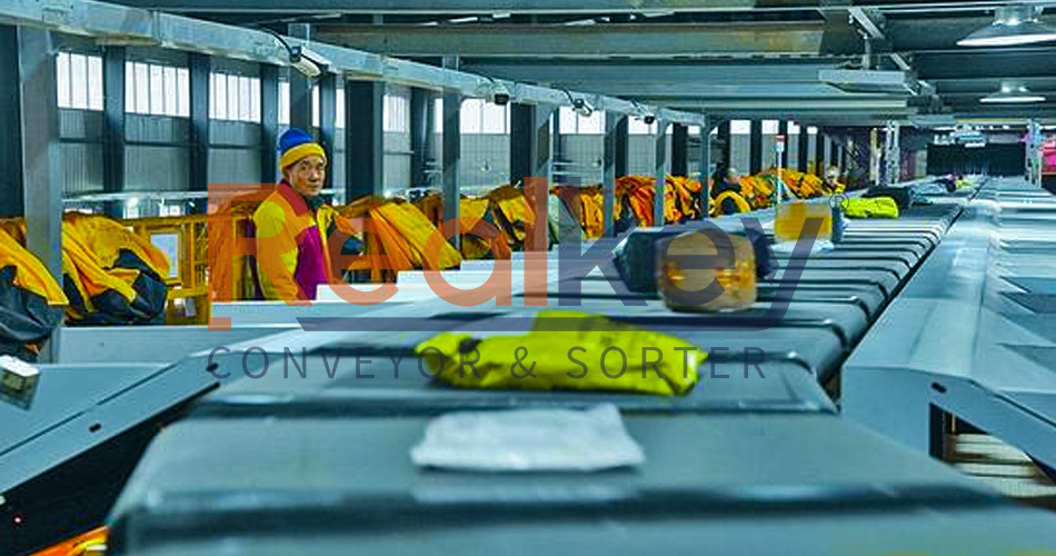 Circular Or Linear Cross Belt Sorter Conveyor For Courier Services