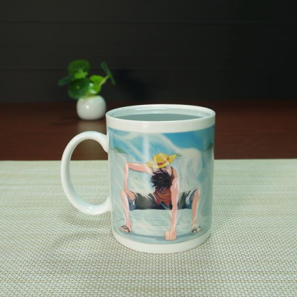 Stocked cartoon ONE PIECE luffy color changing coffee mug magic photo mug