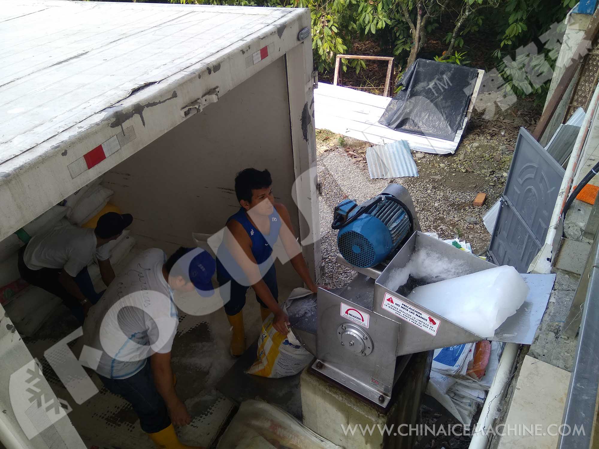Blue NIZA Paint 90KW Industrial Block Ice Maker Machine CE Certificate
