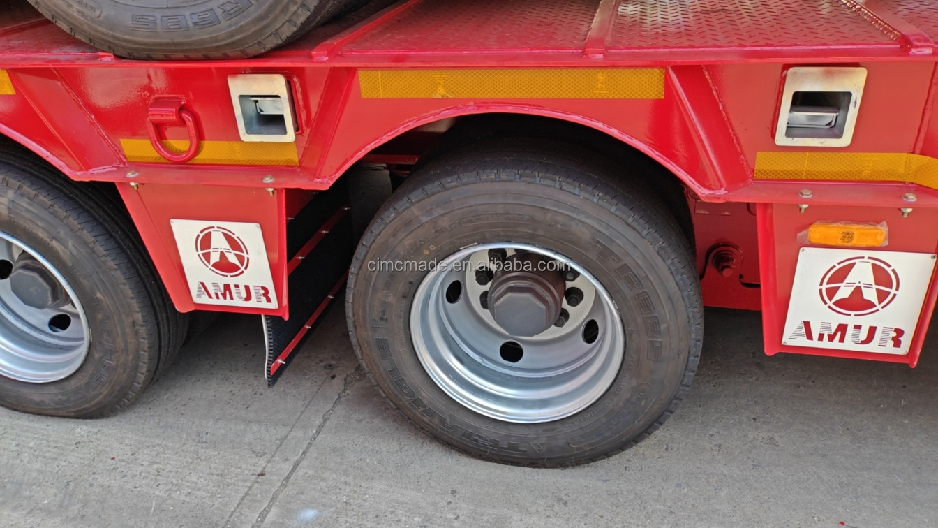 Max Payload 100 Tons CiMC 6-axis 60 T 80 120 tons lowbed semi trailer with Standard 28Ton Landing Gear