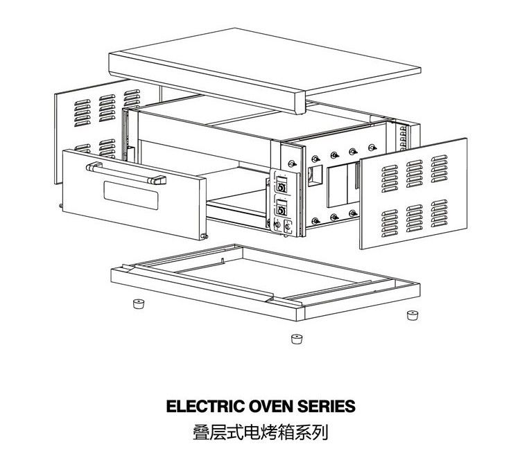 1 Deck 1 Tray Stainless Steel Electric Baking Ovens Laminated-Type Features Energy-Saving Temperature Range 20~300°C