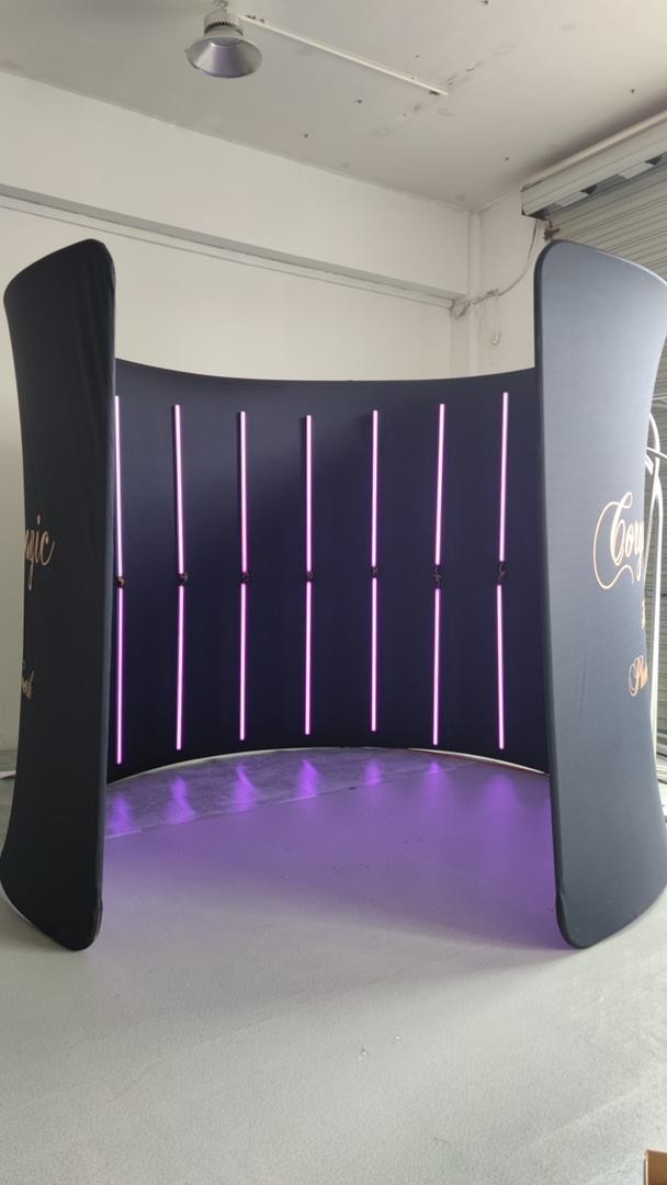 Customized logo 360 Photo Booth Backdrop With RGB Led Light