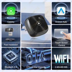 Grandnavi Wireless CarPlay Android Auto Adapter Adapter Upgrade Wired to