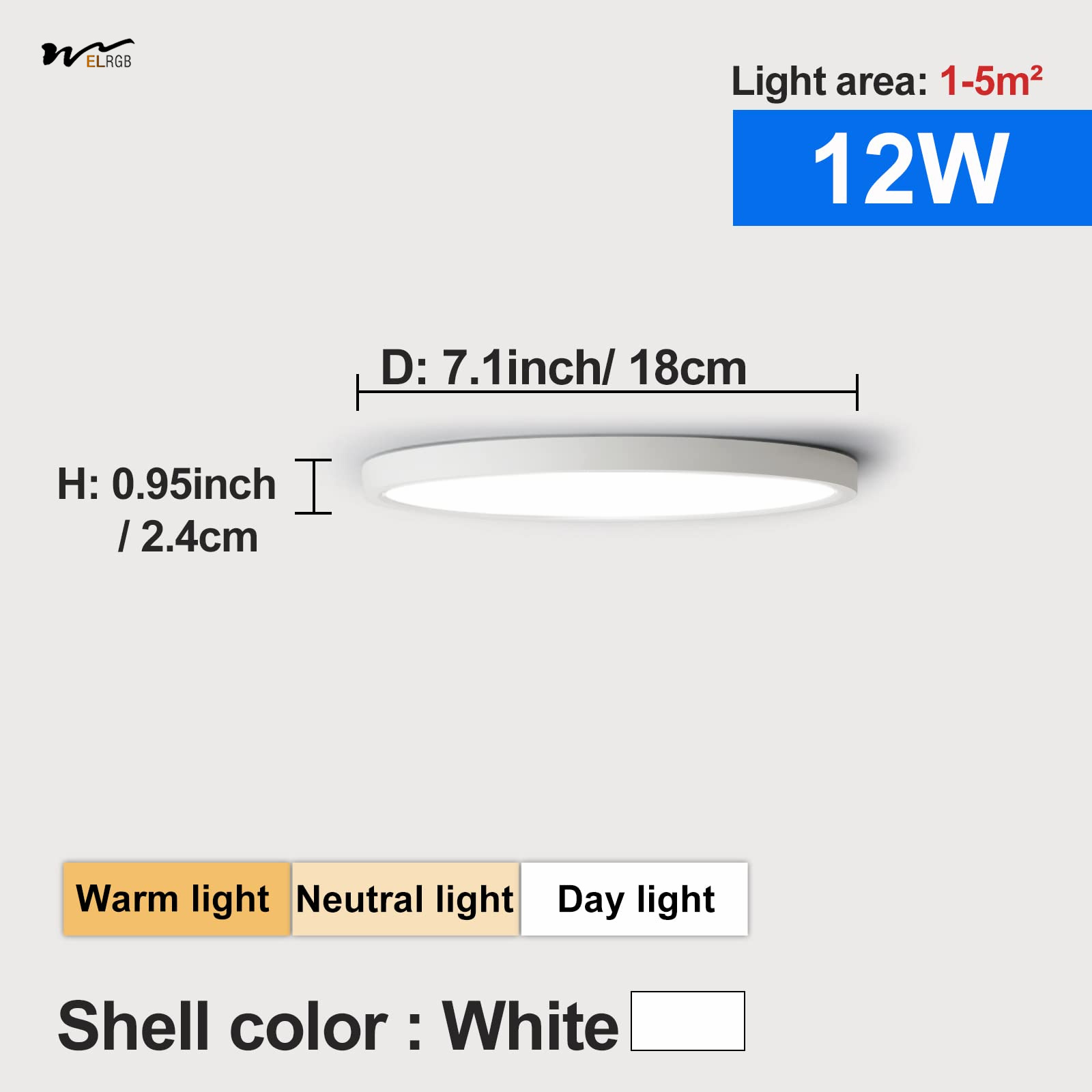 12W LED Modern Style Flat Ceiling Lamp LED Round Small Ceiling Light