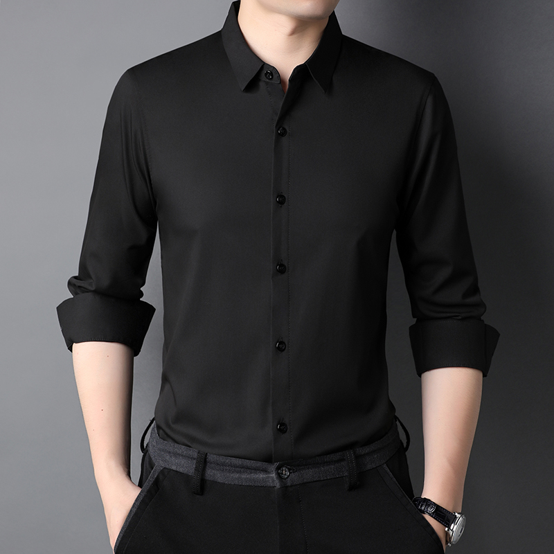 Formal Men's Plus Size Shirt with Viscose Lining and Long Sleeves in Polyester Cotton
