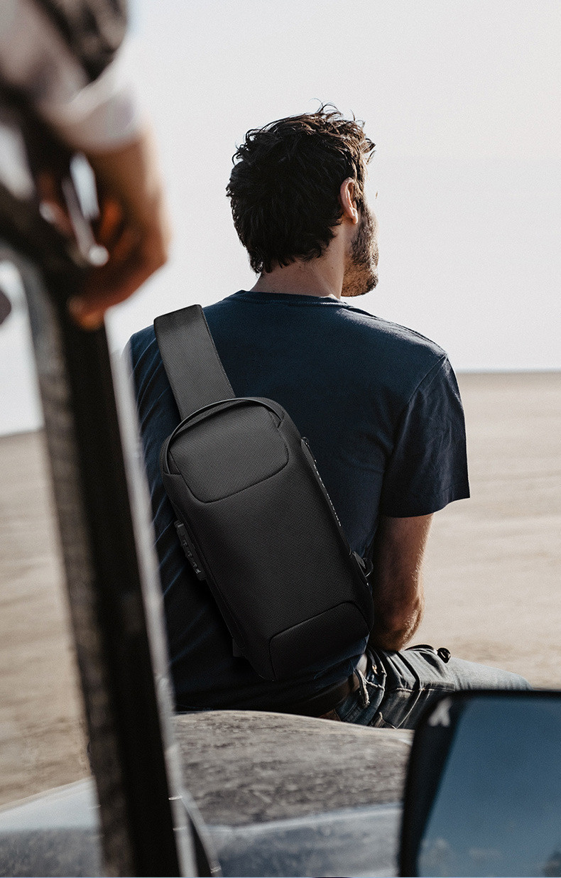 Anti Theft Crossbody Sling Bag Cross Shoulder Sling Bag USB Men Chest Bag