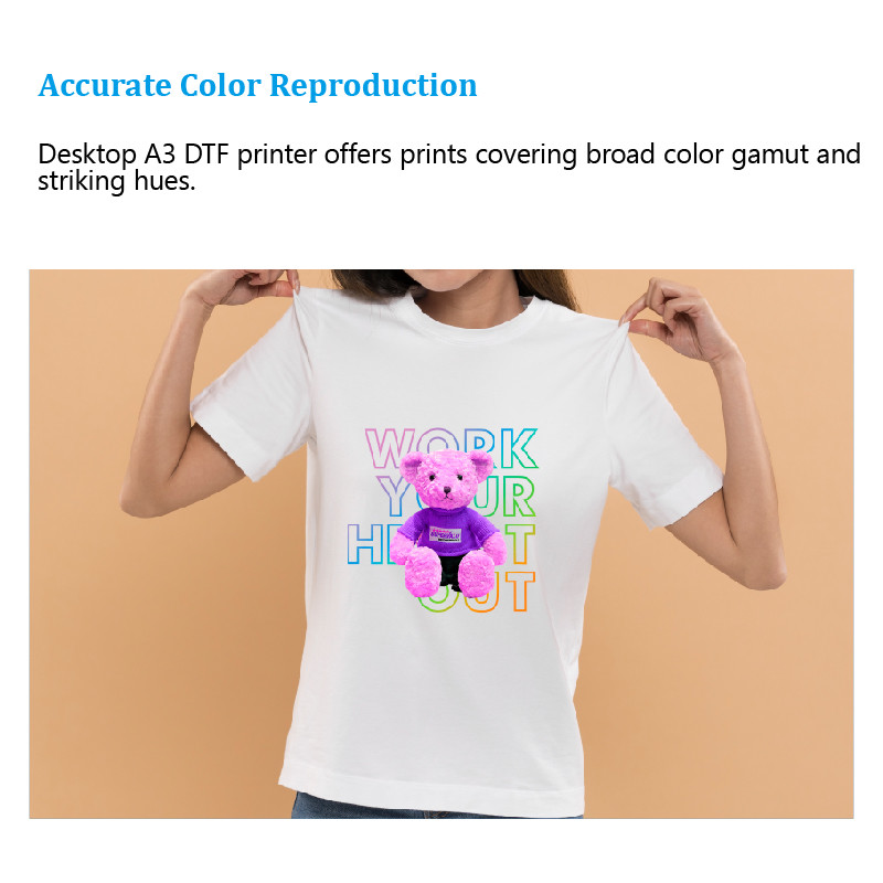 Compact A3 Size Laminating Auto Desk DTF Transfer Machine Inkjet UV DTF Printer With F1080 XP600 Head Tshirts Printing
