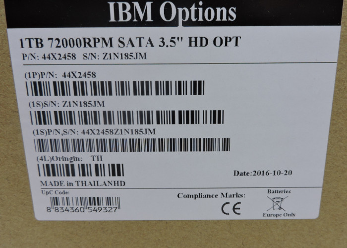IBM Hard Disk 44X2458 44X2459 46C4455 4618 1T 7.2K 3.5 SATA 1 year warranty