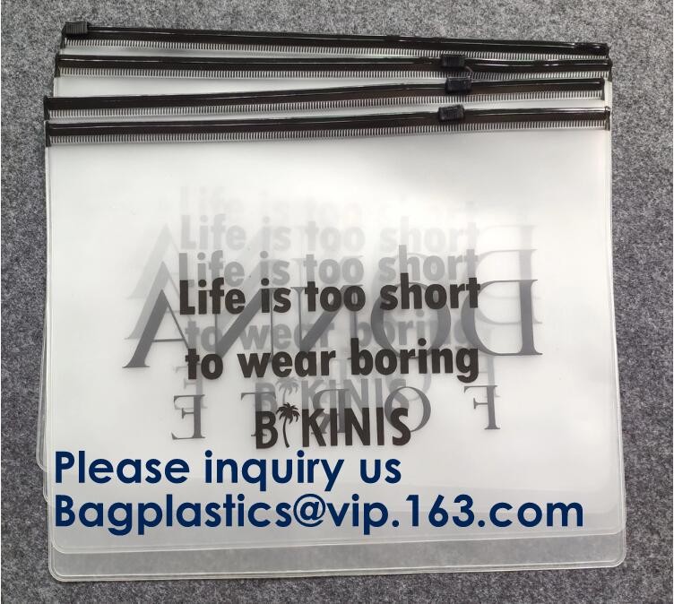 k Plastic Bags Packaging Custom Clear Poly Pvc Slider Zipper Bag, Standup Cosmetics Packaging PVC Slider Bag