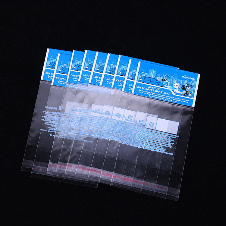 OPP Transparent Plastic Bag With Cardboard Header BPA Free